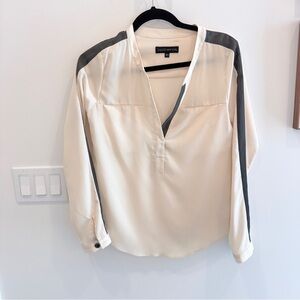 Elegant Cream and Gray Blouse